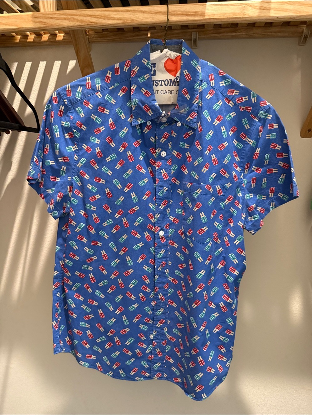 J. Crew men’s short sleeve button down popsicle print